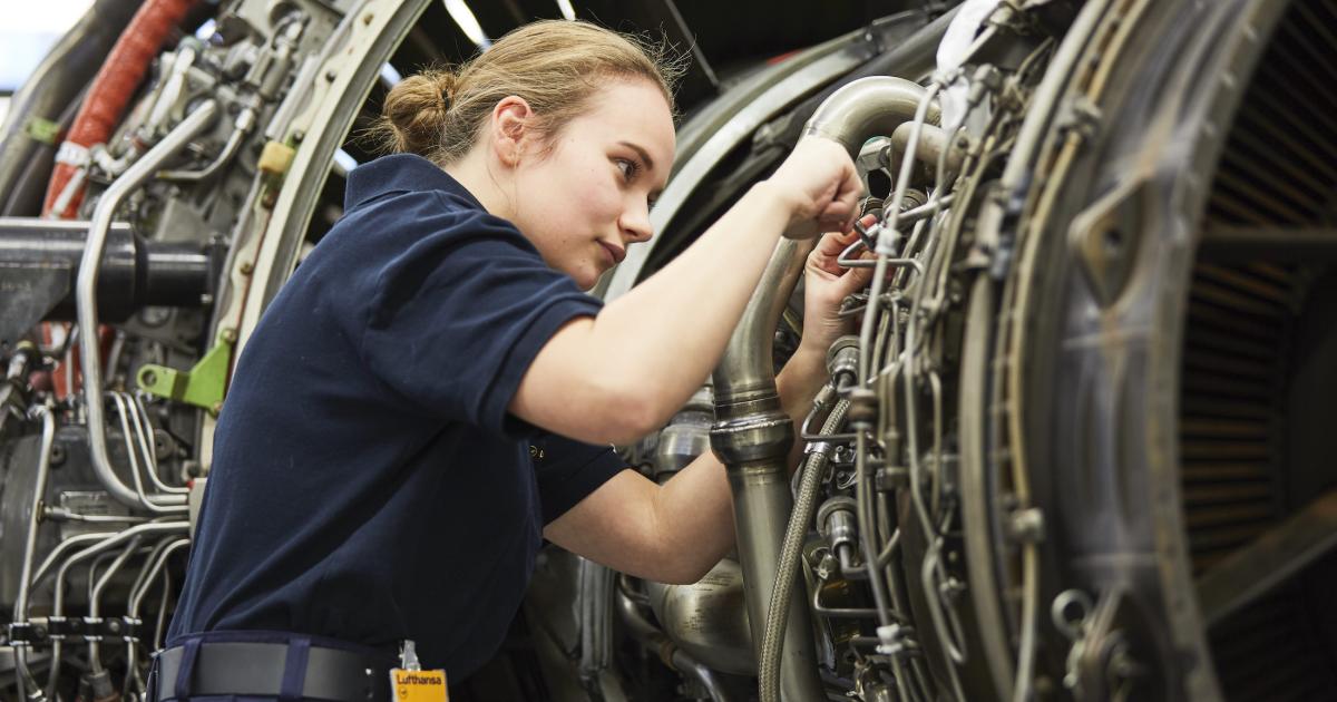 Lufthansa Technik this week started 240 new apprentices on its training program, despite the steep downturn in demand for maintenance, repair, and overhaul services. (Photo: Lufthansa Technik)