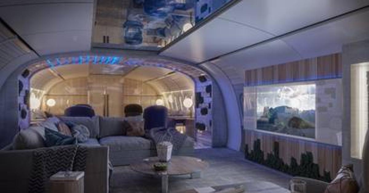Greenpoint Technologies' Affinity design for the interior of a widebody VIP aircraft is one of the shortlisted entries in the International Yacht & Aviation Awards. [Photo: Greenpoint Technologies]