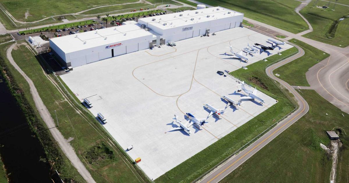 After more than a year of construction, General Dynamics subsidiaries Gulfstream and Jet Aviation have opened a new co-located facility at Florida's Palm Beach International Airport.