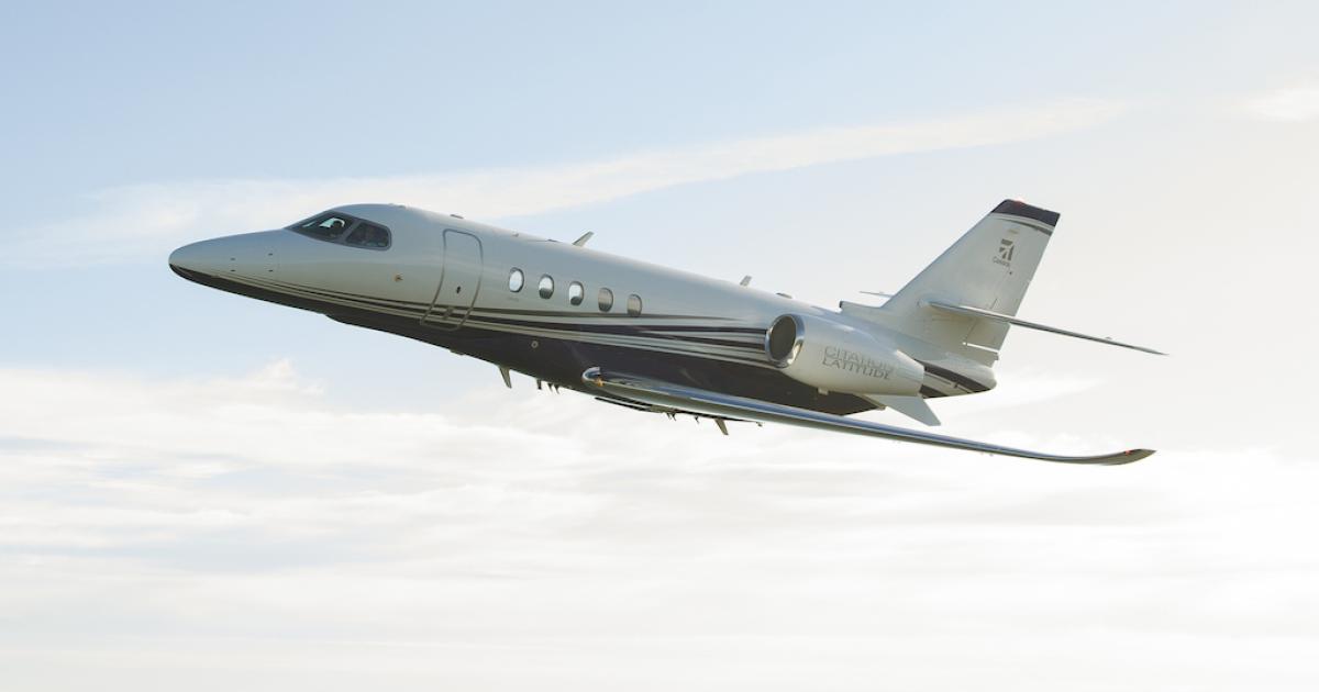 Textron Aviation is marking the fifth anniversary of the first delivery of the Cessna Citation Latitude midsize twinjet. (Photo: Textron Aviation)