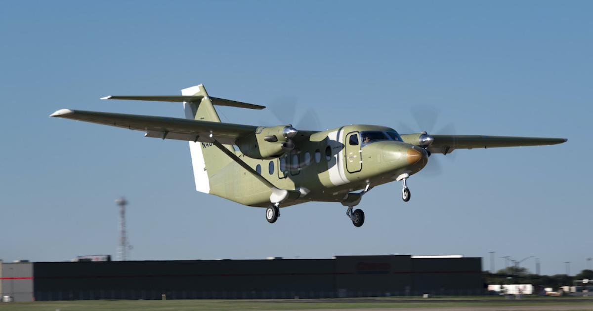 Textron Aviation's third SkyCourier completed its maiden flight yesterday, which lasted 90 minutes. (Photo: Textron Aviation)