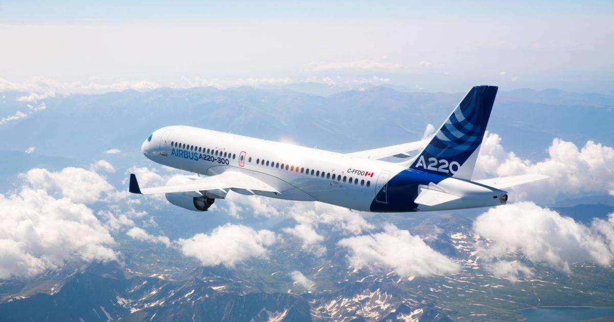 Airbus subsidiary Satair will now manage material services for the A220 following the function's transfer from Bombardier. (Photo: Airbus)