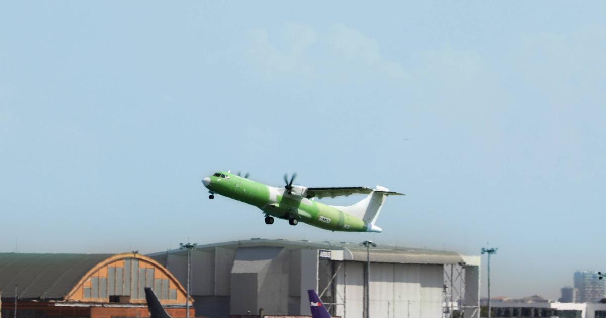 First New-Build ATR 72 Freighter Takes Flight | Aviation International News