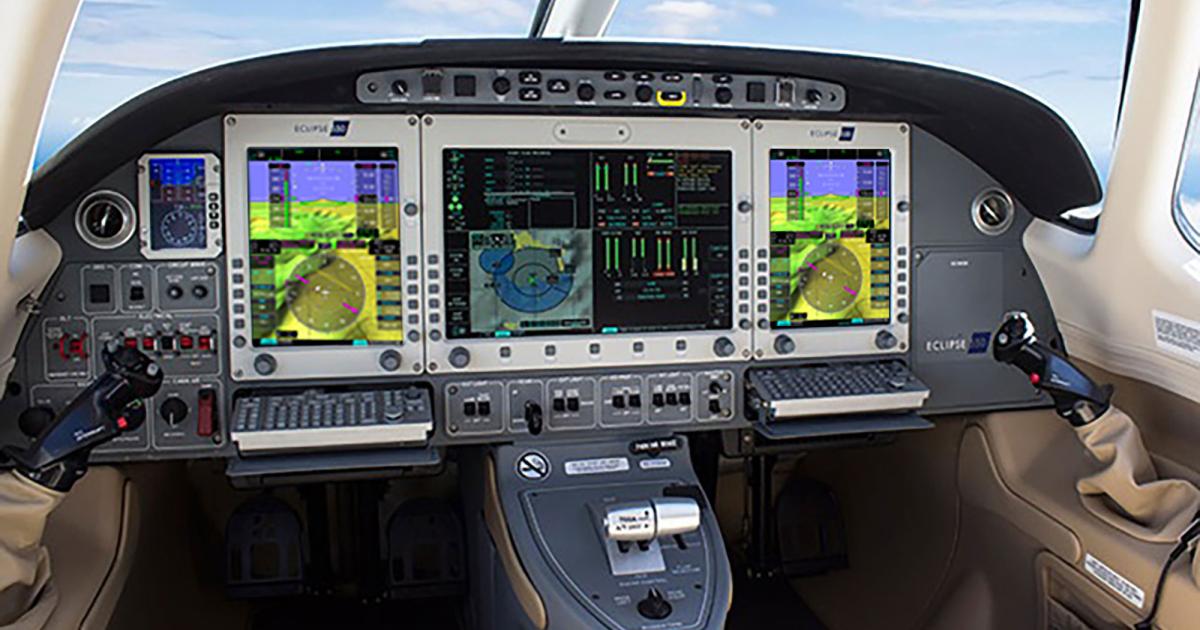 The FAA has greenlighted IS&S's synthetic vision and autothrottle upgrade package for the Eclipse 500/550, which it is offering directly to Eclipse owners and operators. This upgrade allows synthetic vision to be presented on the Eclipse 500/550’s primary flight displays, while the autothrottle is made operational down to approach minimums. (Photo: IS&S)