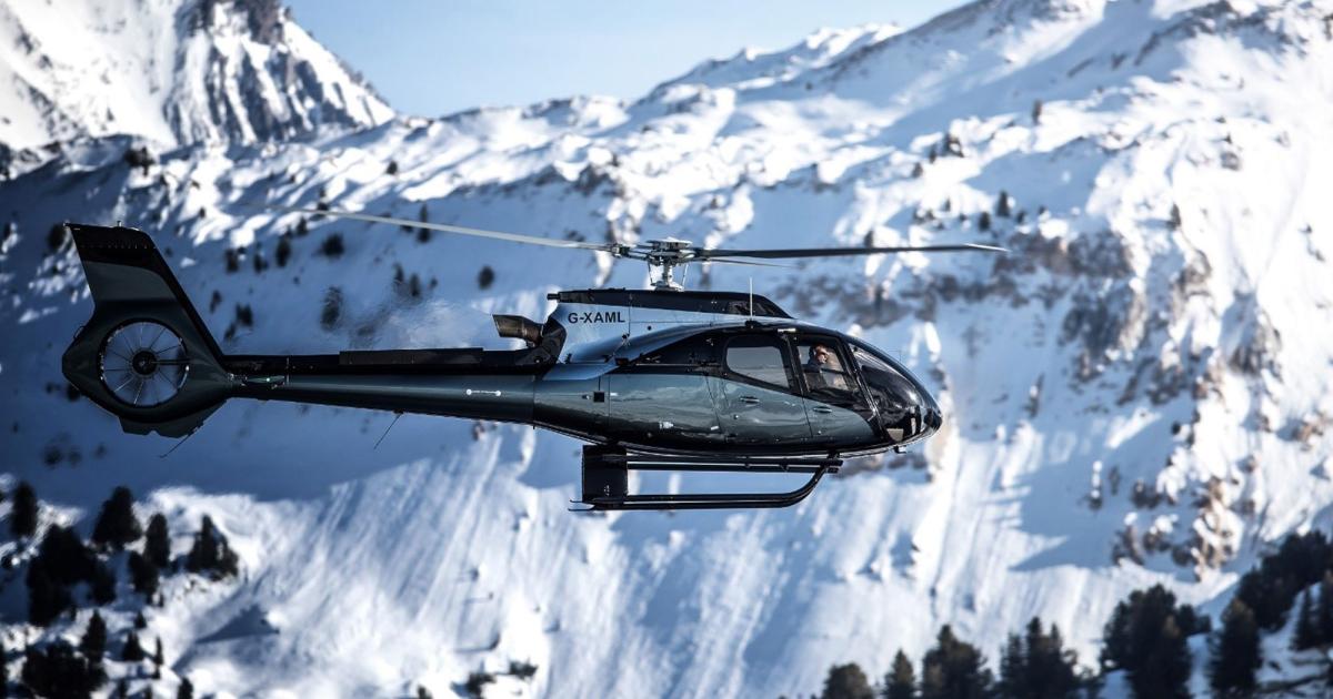 Airbus Corporate Helicopters has snagged orders on three continents for its ACH130 Aston Martin edition, with interior and exterior designs created by the luxury automaker. (Photo: Airbus Corporate Helicopters)