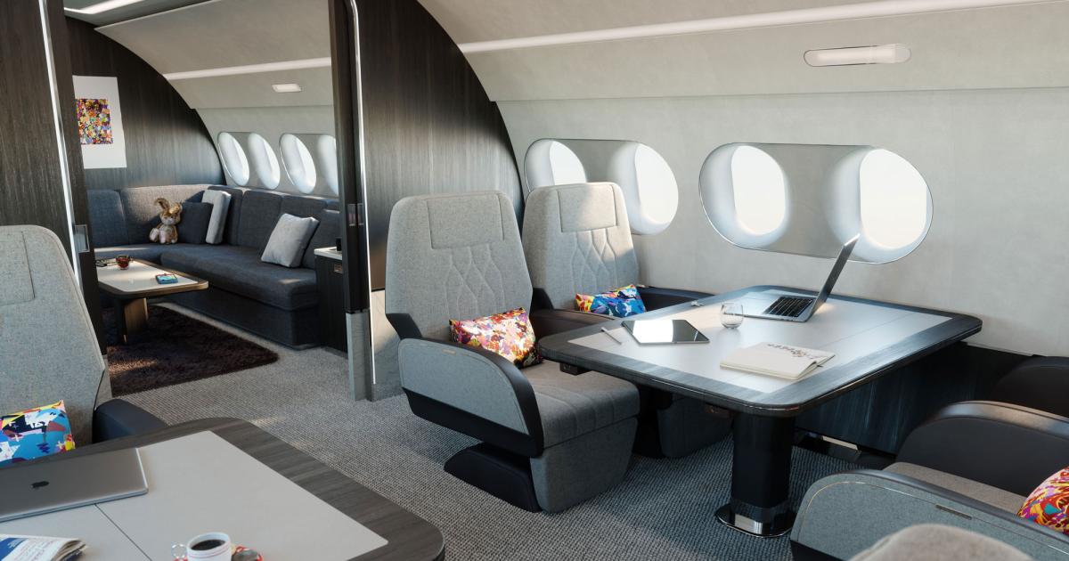 Airbus Corporate Jets has introduced the ACJ TwoTwenty, a corporate version of its A220 airliner. The company has tapped Comlux Group to outfit the cabins of the first 15 TwoTwentys, shutting out other completions firms until later this decade. (Photo: Airbus Corporate Jets)