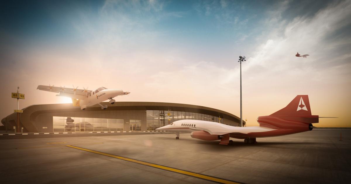 Aerion's partnership with Electra would pave the way for door-to-door travel via eSTOL and supersonic transportation. (Image: Aerion Supersonic)