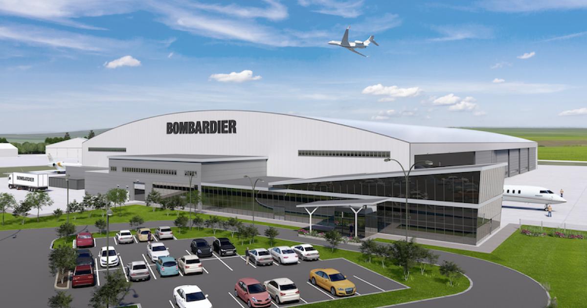 Bombardier's new London Biggin Hill service center will be nearly 250,000 sq ft. (Image: Bombardier)