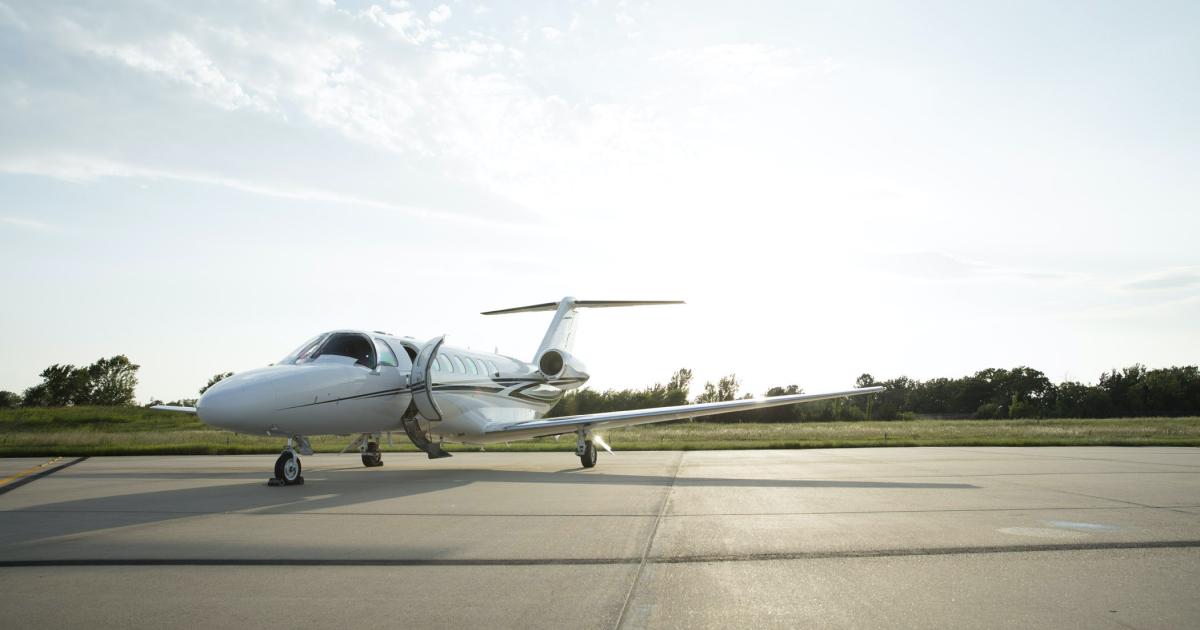 Initial testing—involving up to five lifetimes, or 75,000 landings, of the main landing gear’s life limit—took place on a CJ3, and the program is expected to be expanded across all CJ series aircraft beginning in 2021. (Photo: Textron Aviation)