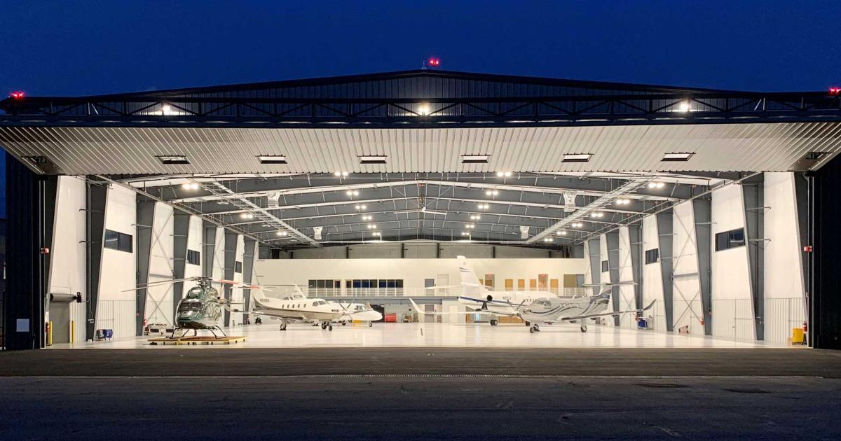 When it is completed by early 2021 by Kuhn Aviation, Leesburg Executive Airport, approximately 30 miles from Washington, D.C. will have a new second FBO. The company's 25,000 sq ft climate-controlled hangar is already operational. (Photo: Kuhn Aviation)