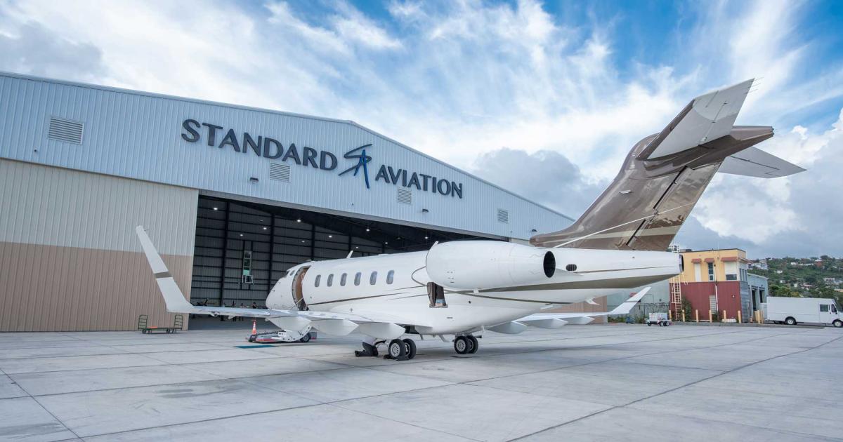 Built to withstand hurricane-force winds, Standard Aviation's new 24,000 sq ft FBO hangar at St. Thomas's Cyril E. King Airport is the largest free-span structure in the Caribbean. (Photo: Standard Aviation)
