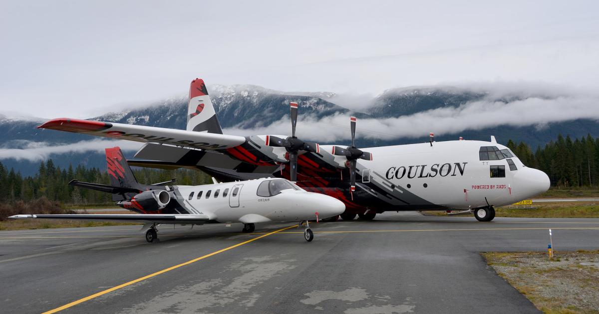 Coulson Aviation has acquired four Cessna Citation 550s to use for aerial firefighting operations including as lead aircraft in water- and retardant-dropping operations. (Photo: Coulson Aviation)