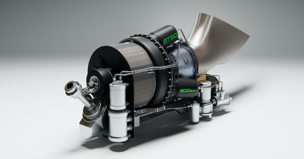 The Hill GT50 light turbine engine designed specifically for the new Hill HX50 turbine light single helicopter that was unveiled earlier this year. (Photo: Hill Helicopters)