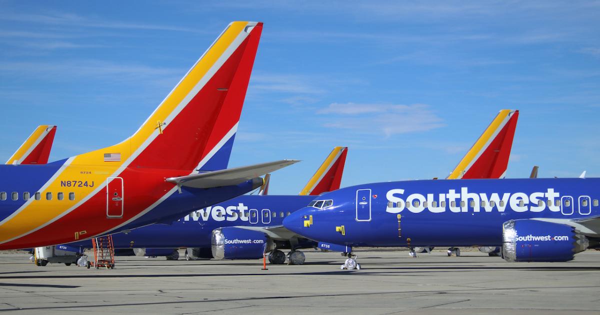 All 34 of Southwest Airlines' Boeing 737 Max 8s remain in storage in Victorville, California. (Photo: Barry Ambrose)