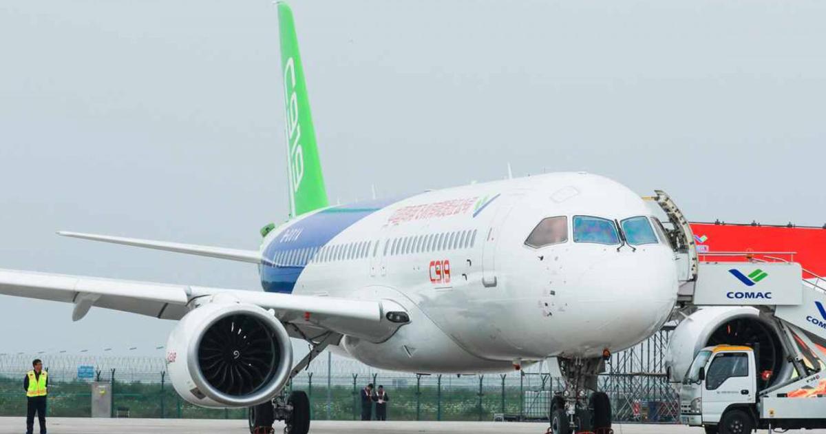Chinese aerospace group COMAC's C919 narrowbody airliner is one program that could be impacted by new U.S. export controls. (Photo: COMAC)