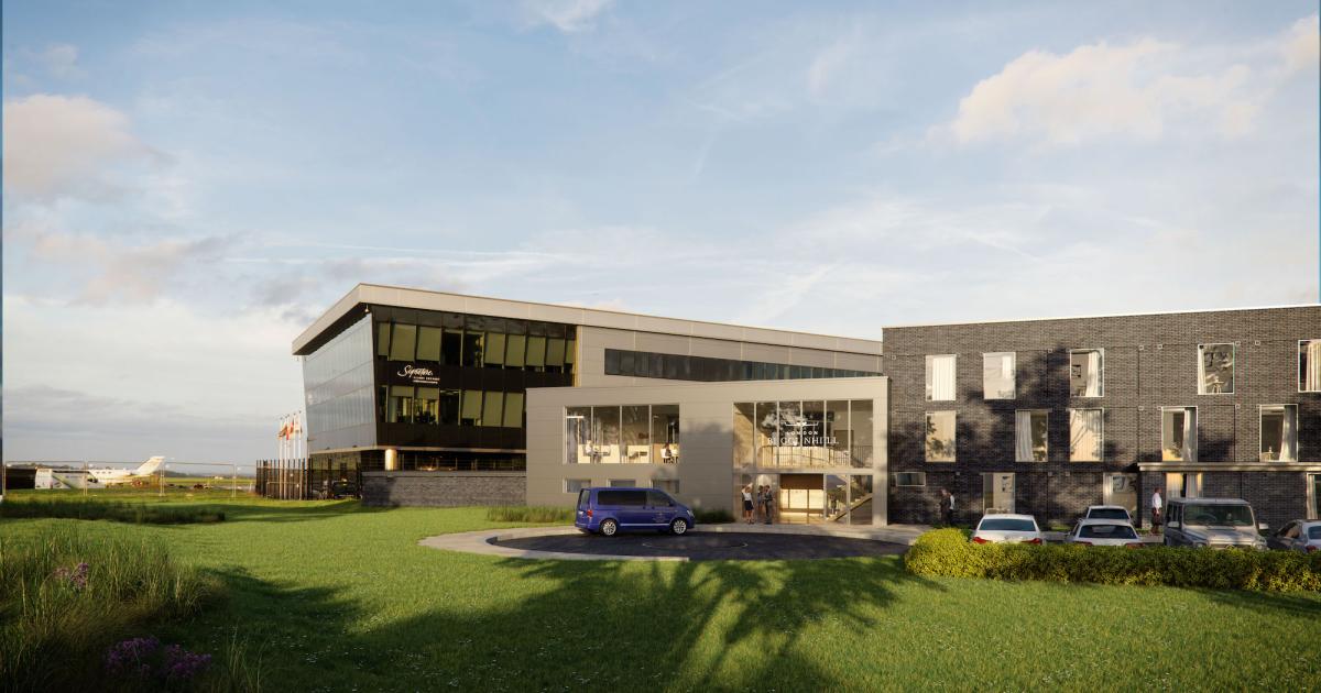 London Biggin Hill Airport is set to begin construction of a new four-star hotel immediately adjacent to one of its FBOs. (Image: London Biggin Hill Airport)