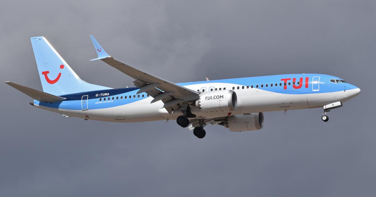 A TUI Boeing 737 Max 8 arrives at Tenerife South Airport in the Canary Islands from Manchester, UK, in January 2019. (Photo: Flickr: <a href="http://creativecommons.org/licenses/by-sa/2.0/" target="_blank">Creative Commons (BY-SA)</a> by <a href="http://flickr.com/people/ajw1970" target="_blank">HawkeyeUK</a>)