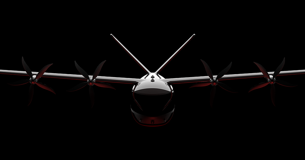 Archer Aviation's planned eVTOL has a fixed-wing and six propellers, plus a V-shaped tail. [Image: Archer Aviation]
