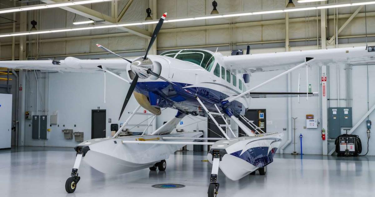 Textron Aviation delivered this amphibious Cessna Grand Caravan EX to Sundt Air in Norway. (Photo: Textron Aviation)