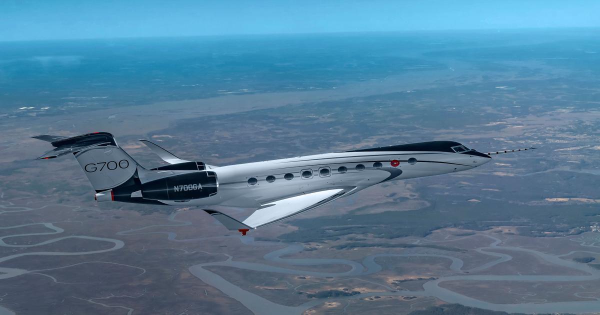 The in-development Gulfstream G700 was voted most likely to succeed among the new crop of business jet models in Jeffries Equity Research's latest biannual market survey. About one-quarter of survey respondents said Gulfstream's new flagship is best positioned for success. (Photo: Gulfstream Aerospace)