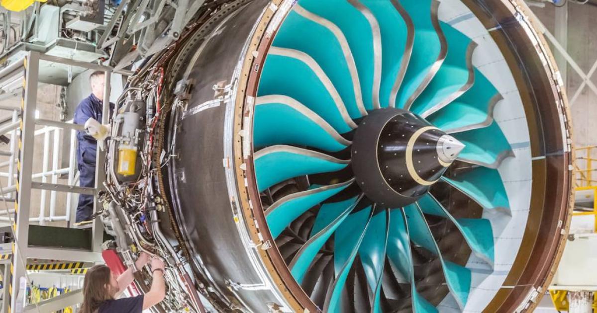 Rolls-Royce engineers in Derby, UK, prepare to test the UltraFan's composite fan system. (Photo: Rolls-Royce)