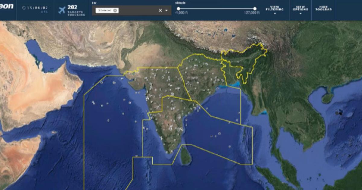 India has signed up for Aireon's space-based ADS-B surveillance services. (Image: Aireon)