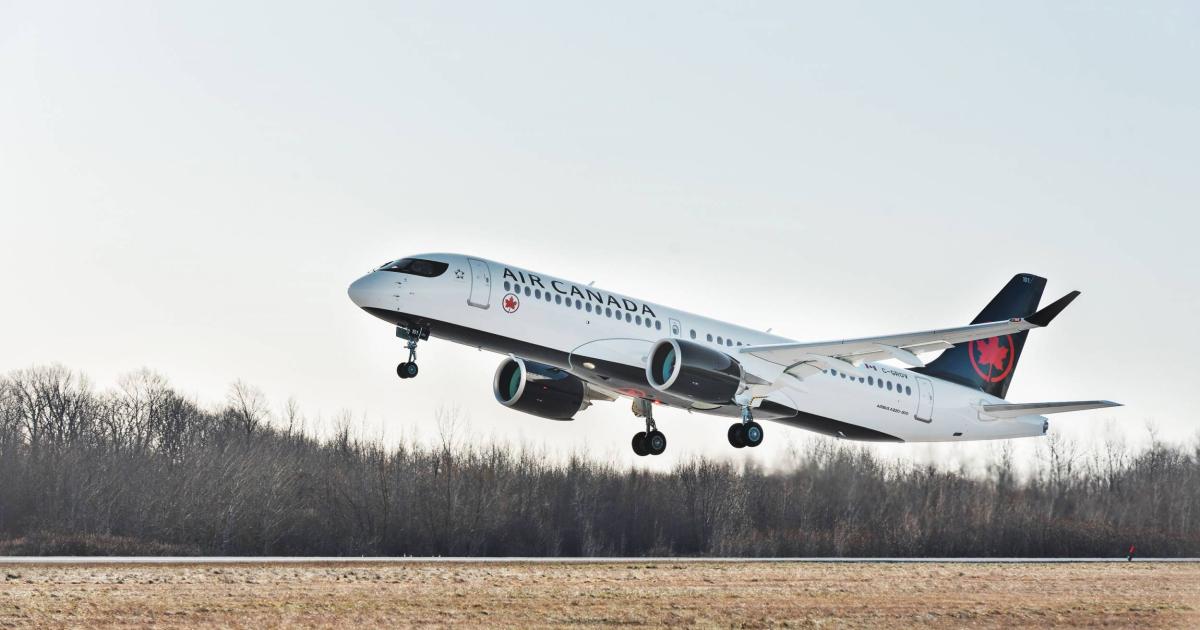 Air Canada took delivery in January of an A220-300, one of 21 airplanes Airbus shipped during the month. (Photo: Airbus)