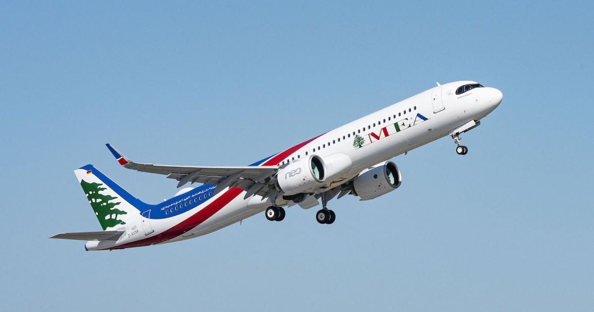 This Airbus A321neo was delivered to Middle East Airlines in 2020, but overall production rates were not enough to justify resuming plans to open a dedicated production line for the narrowbody in Toulouse. (Photo: Airbus)