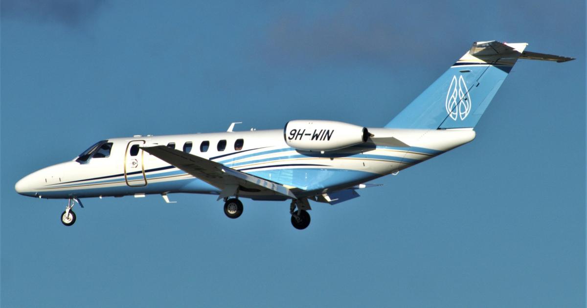 This Cessna Citation CJ3+ is one of two aircraft Air Charter Scotland has placed under the Maltese aircraft registry after establishing an AOC within the European Union. (Photo: Mario Caruana/Air Charter Scotland)