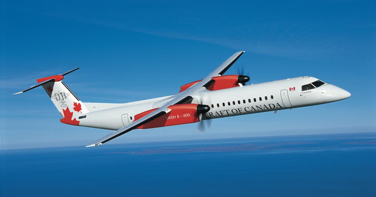 De Havilland Aircraft of Canada has built and supported Dash 8-400 turboprops since it bought the program from Bombardier in 2018. (Photo: De Havilland Canada)