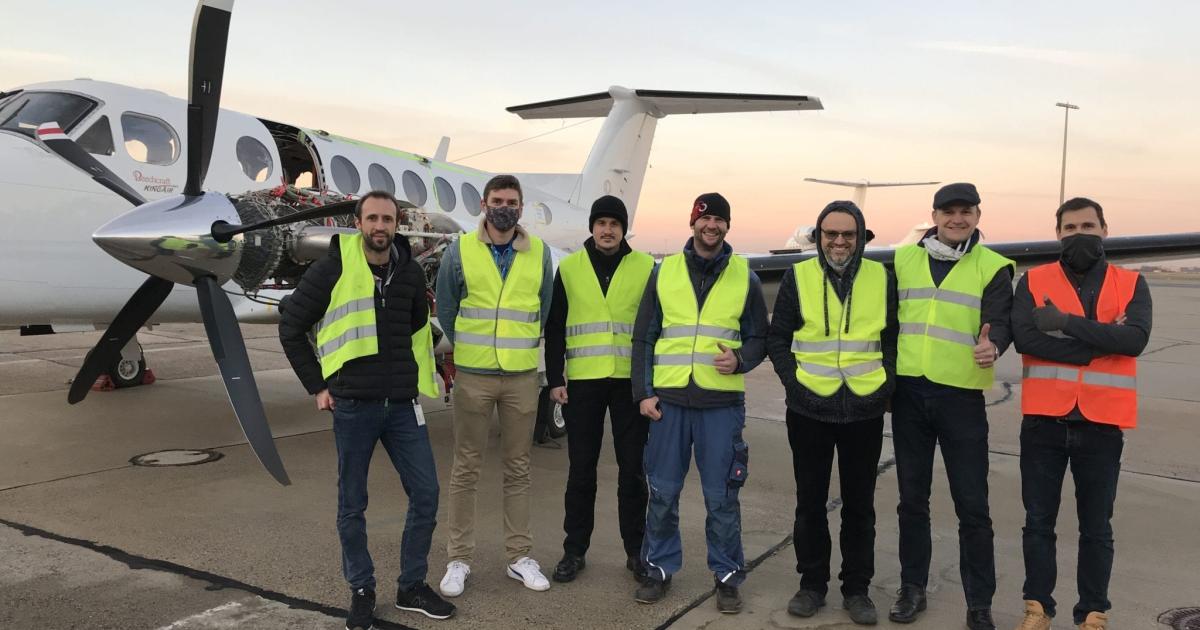 GE Aviation's European flight-test engineering team with the Catalyst flying testbed. (Photo: GE Aviation)