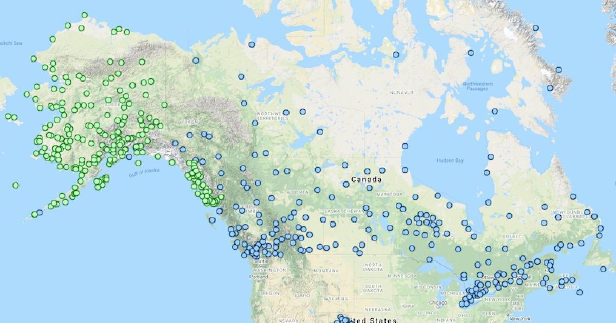 Aviation weather cameras cover much of Canada, Alaska, and Colorado. (Image: FAA)