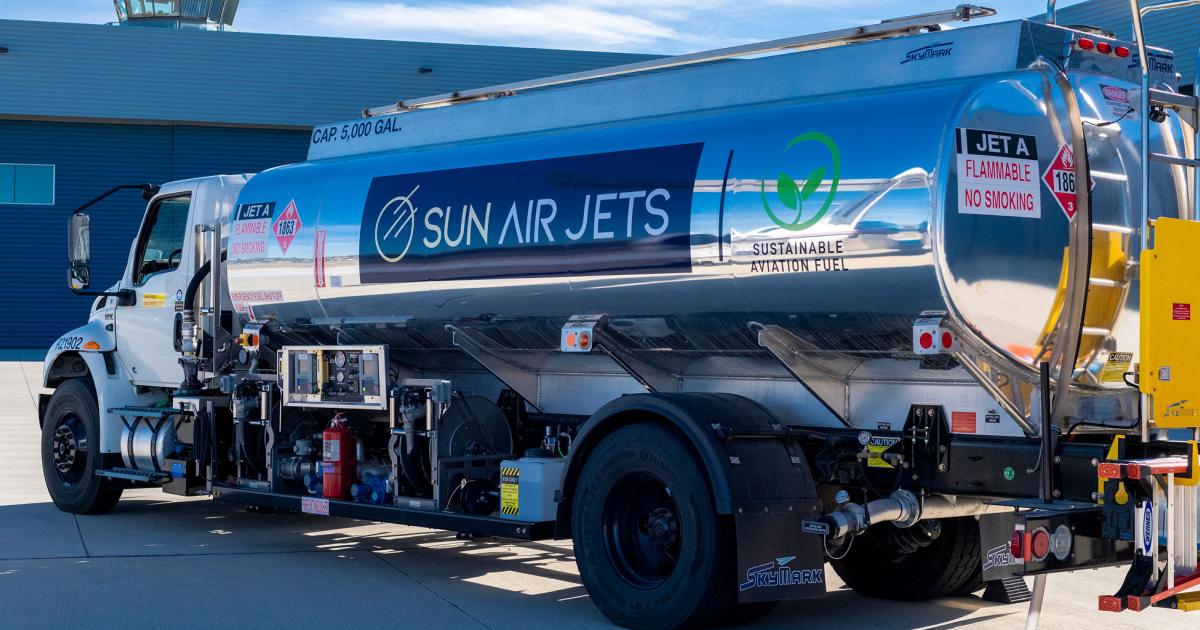 Sun Air Jets, based at Los Angeles-area Camarillo Airport, has made sustainable aviation fuel permanently available to its customers. (Image: Sun Air Jets)