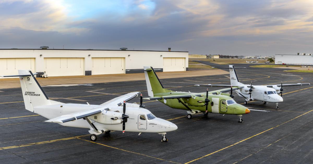 Textron Aviation’s fleet of three SkyCourier flight test vehicles has accumulated more than 700 hours. (Photo: Textron Aviation)