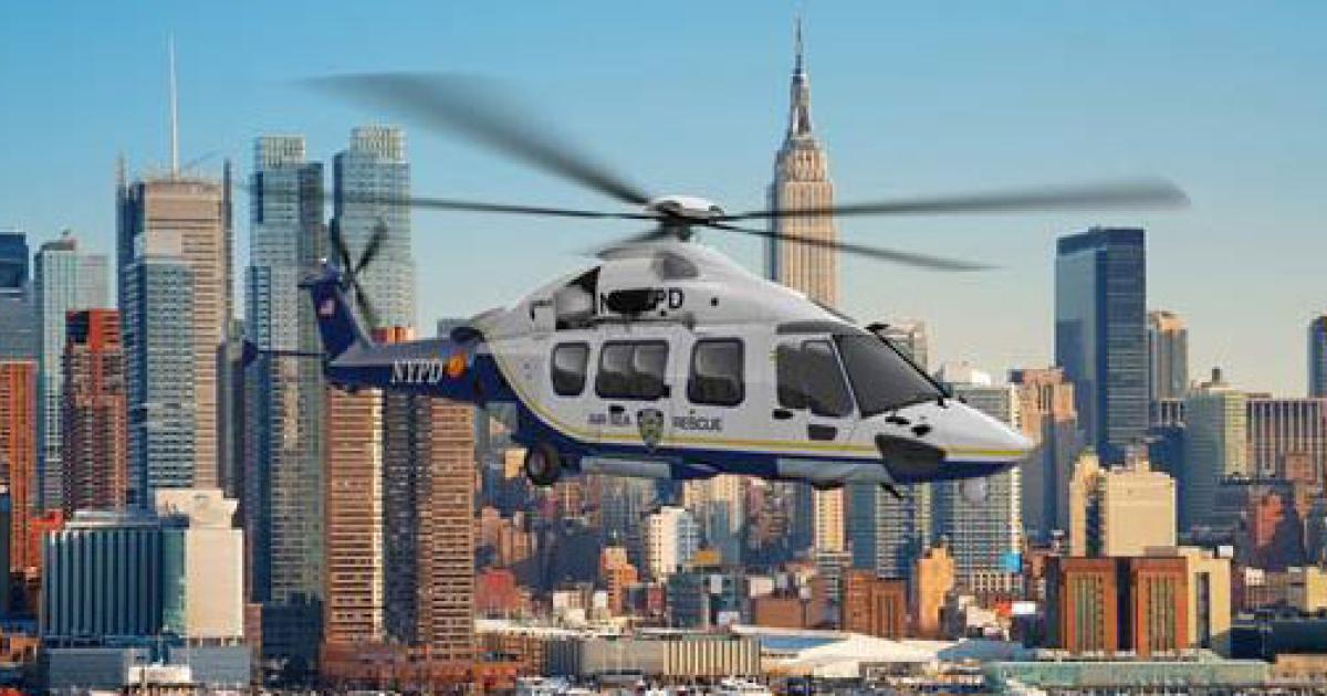 Airbus Helicopters hopes to see its H175 patrolling the skies over New York City, in service with the NYPD's aviation unit. The department recently issued an RFP to replace its existing helicopters and expects to select a winner by the end of the year. (Image: Airbus )Helicopters)