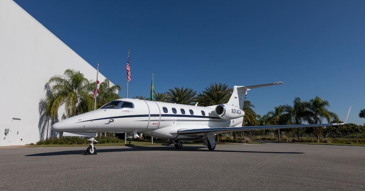 With the addition of three more Embraer Phenom 300s late last year, Part 135 operator GrandView Aviation has opened a seventh jet charter base in Bedford, Massachusetts, to serve Boston-area clients. (Photo: GrandView Aviation)