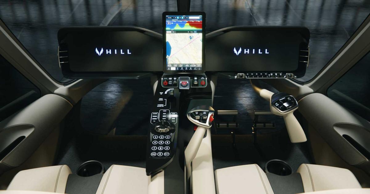 In Hill Helicopters' new HX50, the avionics system can include synthetic vision, a traffic awareness system, weather data integration, an additional radio, a navigation radio and HSI, a radar altimeter, and ATC record and replay. (Photo: Hill Helicopters)