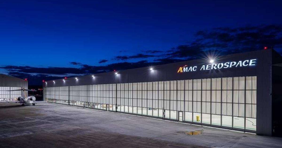 AMAC Aerospace's new business aircraft hangar is the company's fifth such hangar at EuroAirport in Basel, Switzerland. (Photo: AMAC Aerospace)