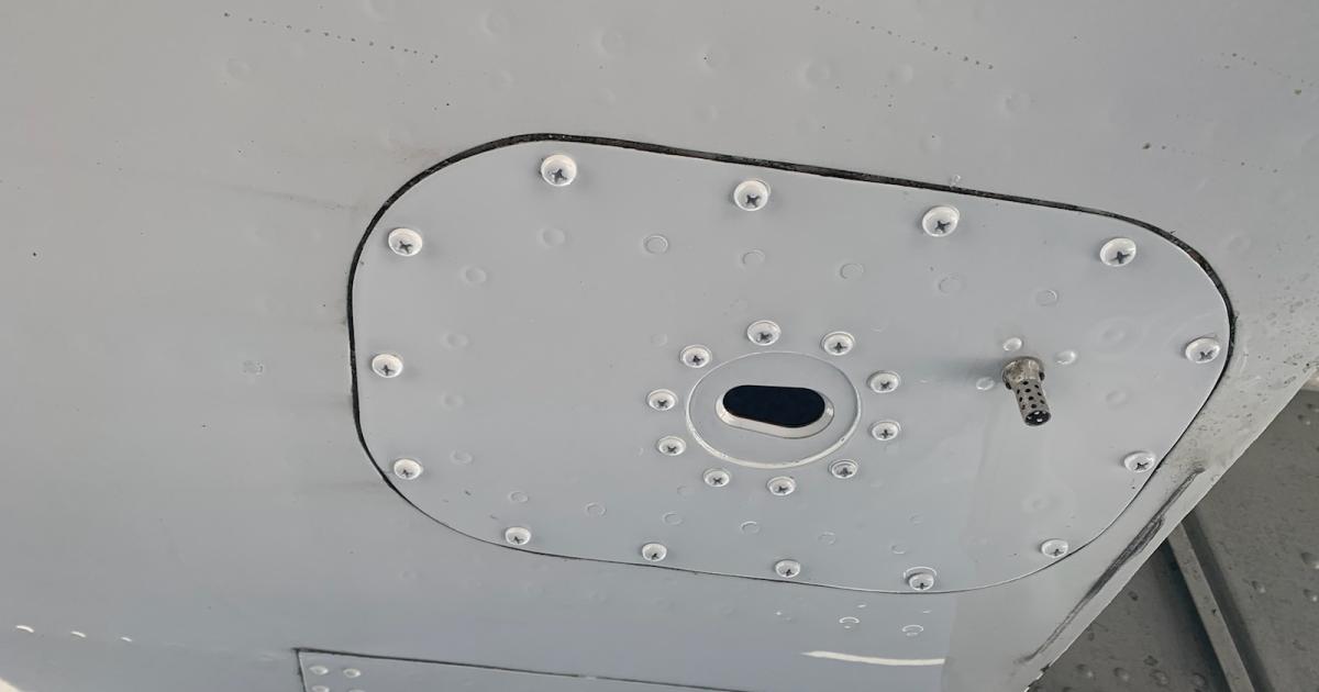 The Land-DAR lidar sensor can be installed in an inspection plate with a clear view downwards as in this example on a King Air C90A. (Photo: Send Solutions)