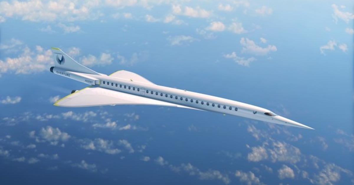 Boom Supersonic's efforts to roll out its Overture airliner in 2025 are receiving help from a stratic investment from American Express Ventures. (Image: Boom Supersonic)