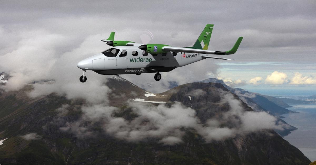 Wideroe will use Tecnam's all-electric P-Volt aircraft to serve smaller regional airports in Norway starting in 2026. (Image: Rolls-Royce)