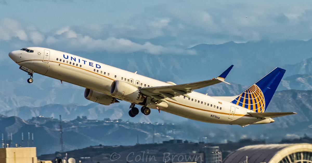 A United Airlines Boeing 737 Max 9 takes off from Los Angeles International Airport in October 2018. (Photo: Flickr: <a href="http://creativecommons.org/licenses/by/2.0/" target="_blank">Creative Commons (BY)</a> by <a href="http://flickr.com/people/cb-aviation-photography" target="_blank">Colin Brown Photography</a>)