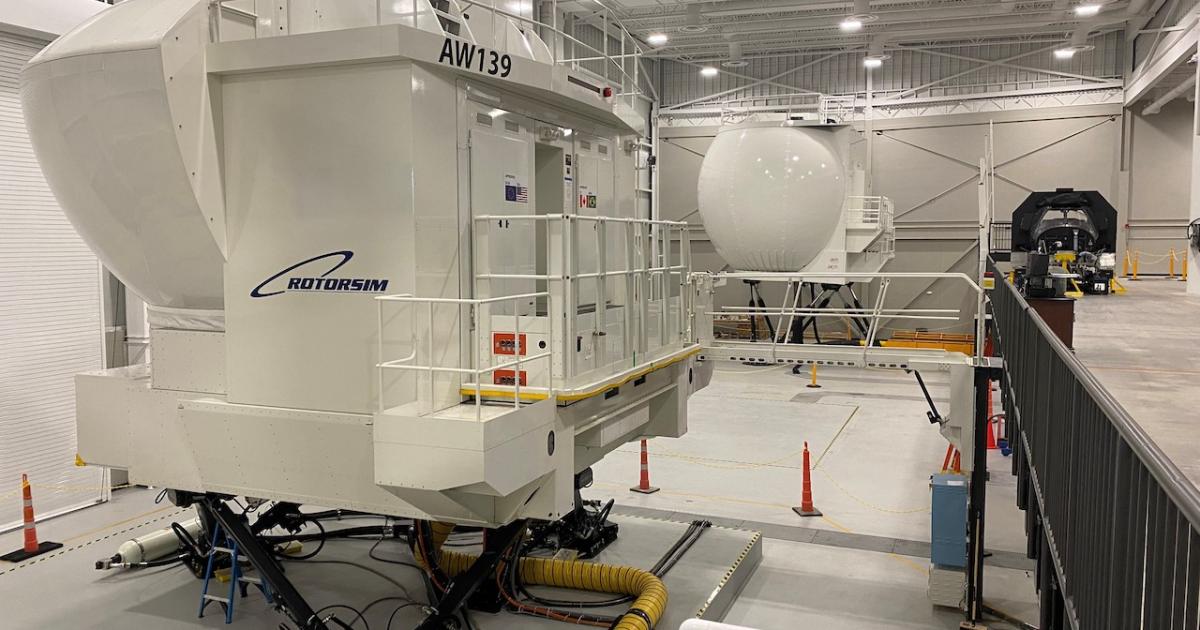 Leonardo's new training center already has begun training in the AW139 simulator that was relocated from New Jersey (Photo: Leonardo).