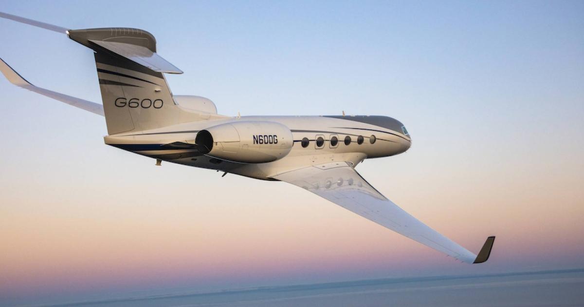 A ramp up in G600 deliveries helped drive an overall increase in Gulfstream Aerospace's unit shipments in the first-quarter of 2021 (Photo: Gulfstream Aerospace)