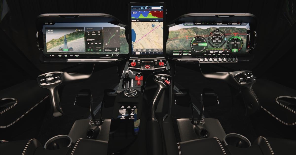 The Hill Digital Cockpit connects with the Hill Cloud and Hill app services to actively manage the aircraft, maintenance, flight ops, licensing, ongoing training, and currency. (Image: Hill Helicopters)