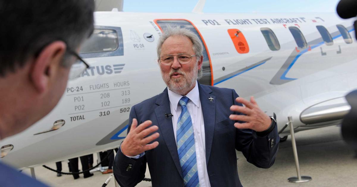 After a year when Pilatus matched sales and edged operating income, Oscar Schwenk said the time was right to step down as chairman. (Photo: Mark Wagner)