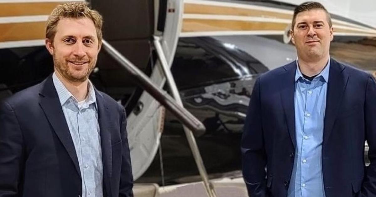 Clayton Pegher, left, CEO of Pittsburgh Jet Center, with Daniel Satterlund, COO and partner of Jets. (Photo: Private Jet Center)
