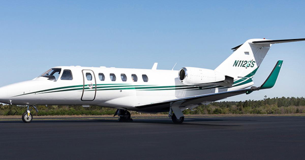 Tamarack Aerospace recently fitted this CitationJet with active winglets at its new Aiken, South Carolina center. (Photo: Tamarack Aerospace)