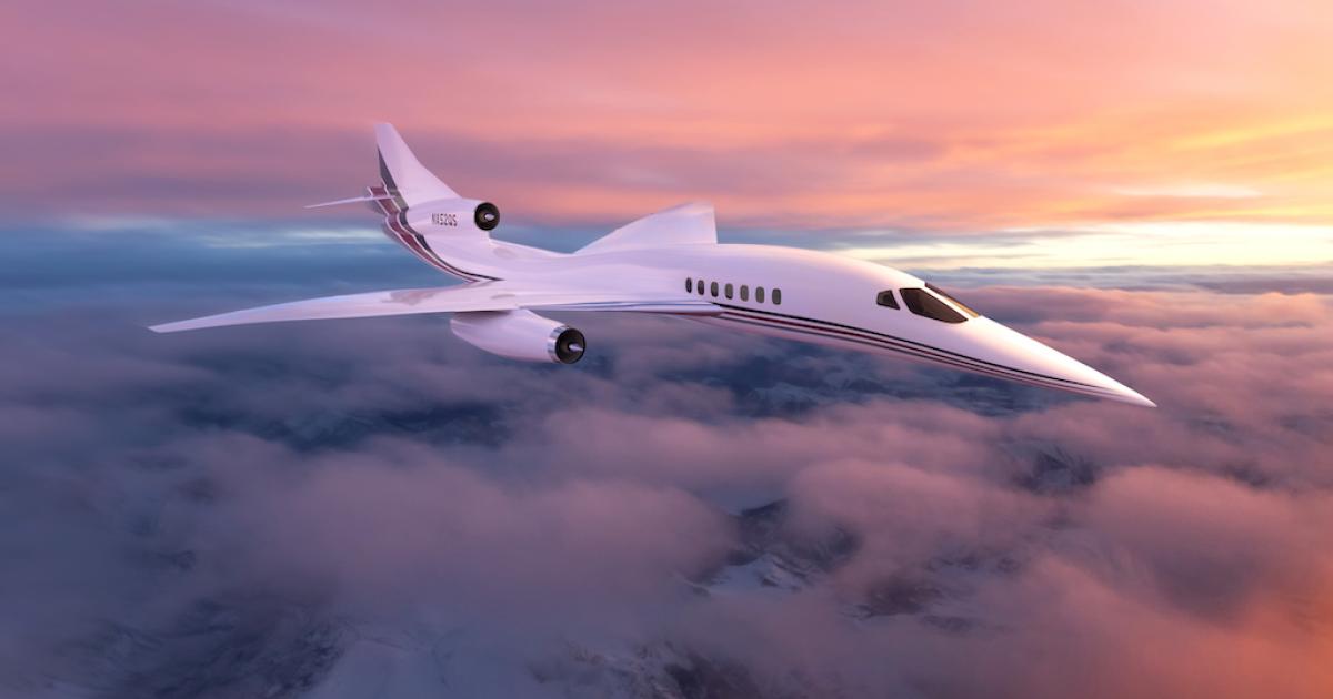 Aerion's AS2 supersonic business jet is poised to enter the NetJets fleet under an MoU that also would call for an Aerion-branded flight-training academy in cooperation with FlightSafety International. (Image: Aerion)