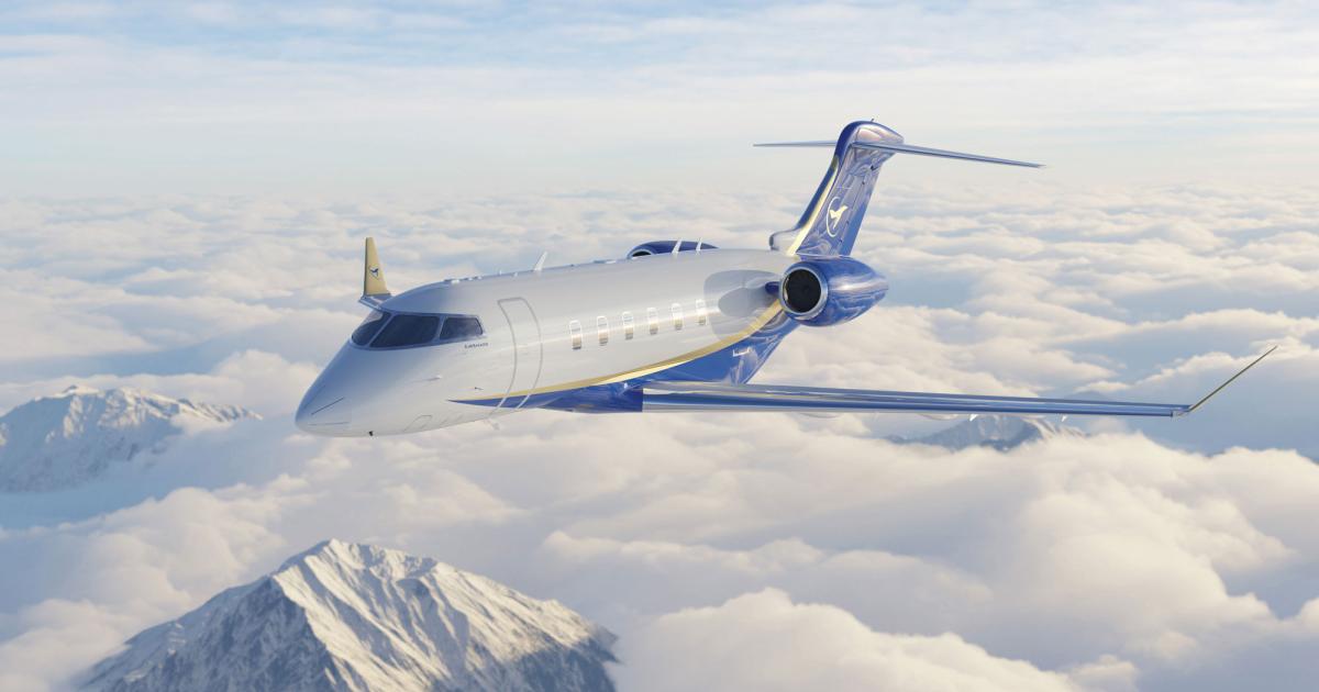 The addition of Bombardier Challenger 350s will push Airshare's fractional program upmarket into the super-midsize segment. Airshare will take up to 20 of the twinjets, expanding on its current fractional fleet of 20 Embraer Phenom 100 and 300 light jets. (Photo: Bombardier)